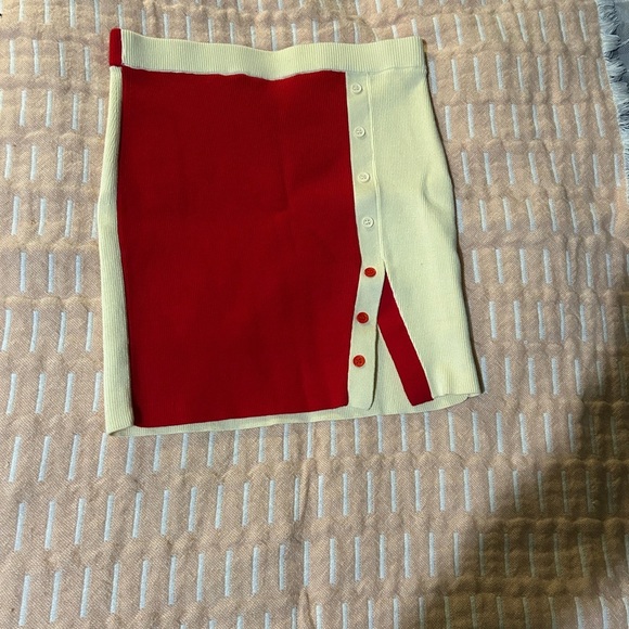 Solid & Stripped The Anna Red and Ivory Miniskirt- Size Small - Picture 2 of 6